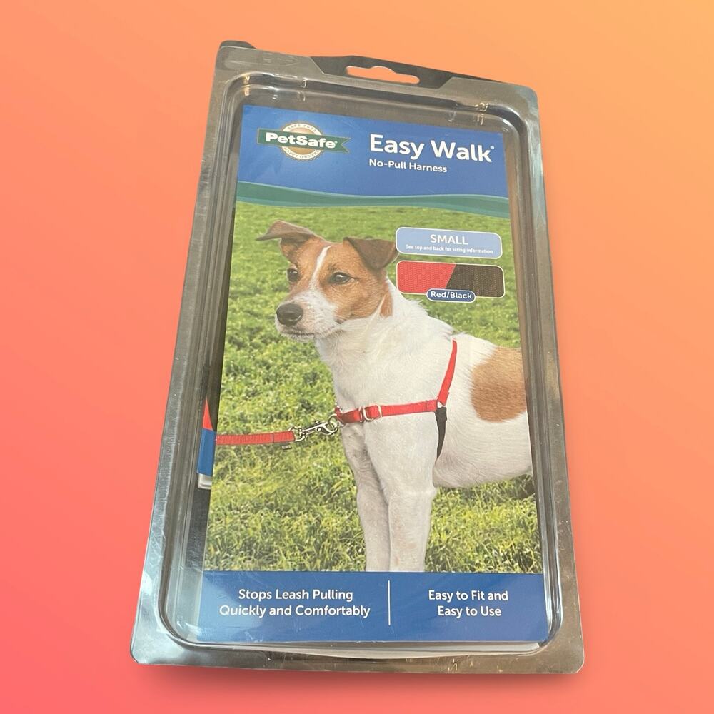 PetSafe Easy Walk No Pull Dog Harness Sz Small Red Black Pup Training Quick Snap